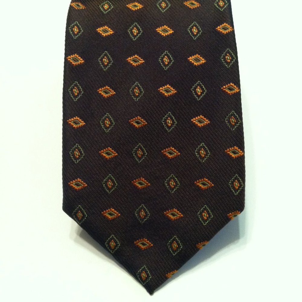 MASSIMO BIZZOCCHI MENS NEW BROWN SILK TIE  3 1/2" X 60"  MADE IN ITALY